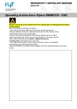 Preview for 8 page of Ryf Ryeco RMM2010-CNC Operating Instructions Manual