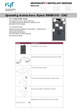 Preview for 10 page of Ryf Ryeco RMM2010-CNC Operating Instructions Manual