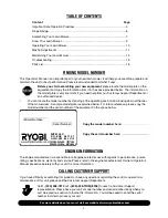 Preview for 2 page of Ryobi 11A-545D034 Operator'S Manual