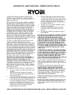 Preview for 36 page of Ryobi 11A-545D034 Operator'S Manual