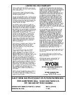 Предварительный просмотр 14 страницы Ryobi 170r Operator'S Manual