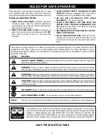 Preview for 2 page of Ryobi 4060310 Operator'S Manual