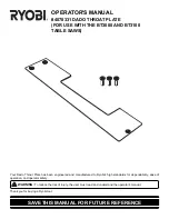 Preview for 1 page of Ryobi 4070331 DADO THROAT PLATE Operator'S Manual