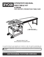 Preview for 1 page of Ryobi 4730300 Operator'S Manual