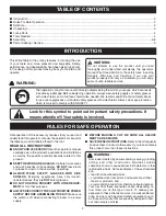 Preview for 2 page of Ryobi 4730300 Operator'S Manual