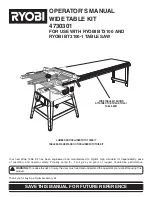 Preview for 1 page of Ryobi 4730301 Operator'S Manual