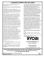 Preview for 72 page of Ryobi 510r Operator'S Manual