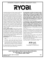 Предварительный просмотр 26 страницы Ryobi 790r Operator'S Manual