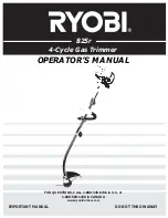 Preview for 1 page of Ryobi 825r Operator'S Manual