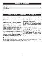 Preview for 2 page of Ryobi A18MS01 (French) Manuel D'Utilisation