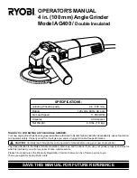 Preview for 1 page of Ryobi AG400 Operator'S Manual