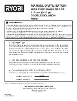 Предварительный просмотр 14 страницы Ryobi AG402 (French) Operator'S Manual