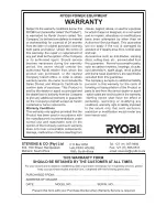 Предварительный просмотр 1 страницы Ryobi AJP-1280 Owner'S Operating Manual