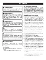 Предварительный просмотр 14 страницы Ryobi AP1301 (French) Operator'S Manual