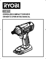 Preview for 1 page of Ryobi BID1821 Owner'S Operating Manual