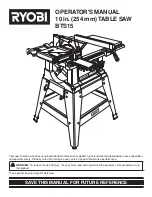 Предварительный просмотр 1 страницы Ryobi BTS15 Operator'S Manual