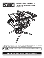 Preview for 1 page of Ryobi BTS20R-1 Operator'S Manual