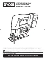 Preview for 1 page of Ryobi CJS1802K Operator'S Manual