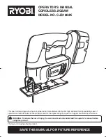 Предварительный просмотр 1 страницы Ryobi CJS1802K Operator'S Manual