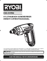 Preview for 1 page of Ryobi CSD-4107BG Owner'S/Operator'S Manual