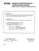 Preview for 14 page of Ryobi CTH1202K2 Operation Manual