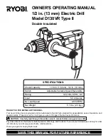 Ryobi D130VR Owner'S Operating Manual preview