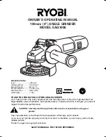 Ryobi EAG1006 Owner'S Operating Manual preview