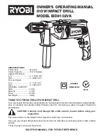 Ryobi EID8102VK Owner'S Operating Manual preview