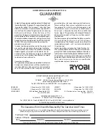 Preview for 16 page of Ryobi ELT1100QFA Owner'S Operation Manual