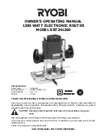 Предварительный просмотр 1 страницы Ryobi ERT241200 Owner'S Operating Manual