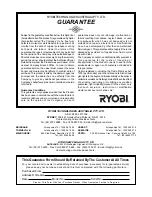 Предварительный просмотр 7 страницы Ryobi ERT241200 Owner'S Operating Manual
