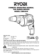 Preview for 1 page of Ryobi ESD600K Owner'S Operating Manual