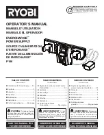 Preview for 1 page of Ryobi EVERCHARGE P186 Operator'S Manual