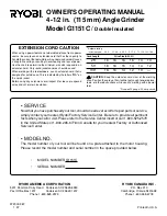 Preview for 14 page of Ryobi G1151C Owner'S Operating Manual