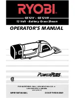 Предварительный просмотр 1 страницы Ryobi GS12V Operator'S Manual