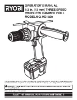 Предварительный просмотр 1 страницы Ryobi HD1830 Operator'S Manual