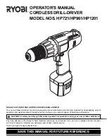 Preview for 1 page of Ryobi HP1201 Operator'S Manual