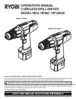 Preview for 1 page of Ryobi HP1202M Operator'S Manual