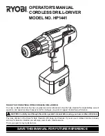 Preview for 1 page of Ryobi HP1441 Operator'S Manual