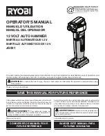 Ryobi JG001 Operator'S Manual preview