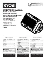 Предварительный просмотр 1 страницы Ryobi ONE+ PAD01 Operator'S Manual