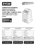 Предварительный просмотр 1 страницы Ryobi ONE+ PCL600 Operator'S Manual