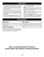 Предварительный просмотр 7 страницы Ryobi ONE+ PCL600 Operator'S Manual