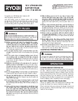 Preview for 1 page of Ryobi p102 series User Manual