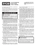 Preview for 3 page of Ryobi p102 series User Manual