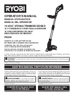 Предварительный просмотр 1 страницы Ryobi P2006 Operator'S Manual