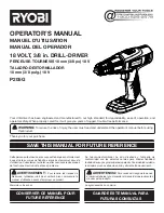 Предварительный просмотр 1 страницы Ryobi P205G Operator'S Manual