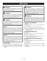 Preview for 11 page of Ryobi P2107VNM Operator'S Manual