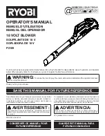 Preview for 1 page of Ryobi P2109A Operator'S Manual