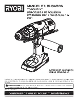 Preview for 1 page of Ryobi P212 (French) Manuel D'Utilisation